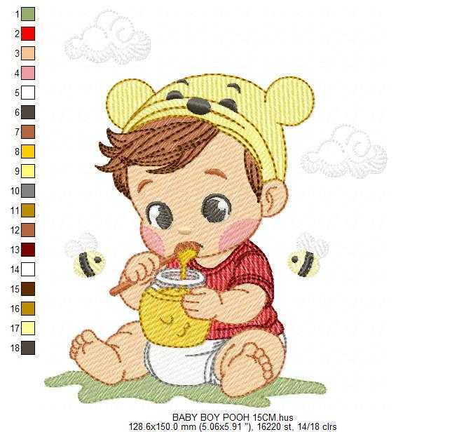 Winnie the Pooh embroidery design - Christopher Robin machine embroidery pattern - Baby boy and girl file - Instant digital download pes jef - Marcia Embroidery