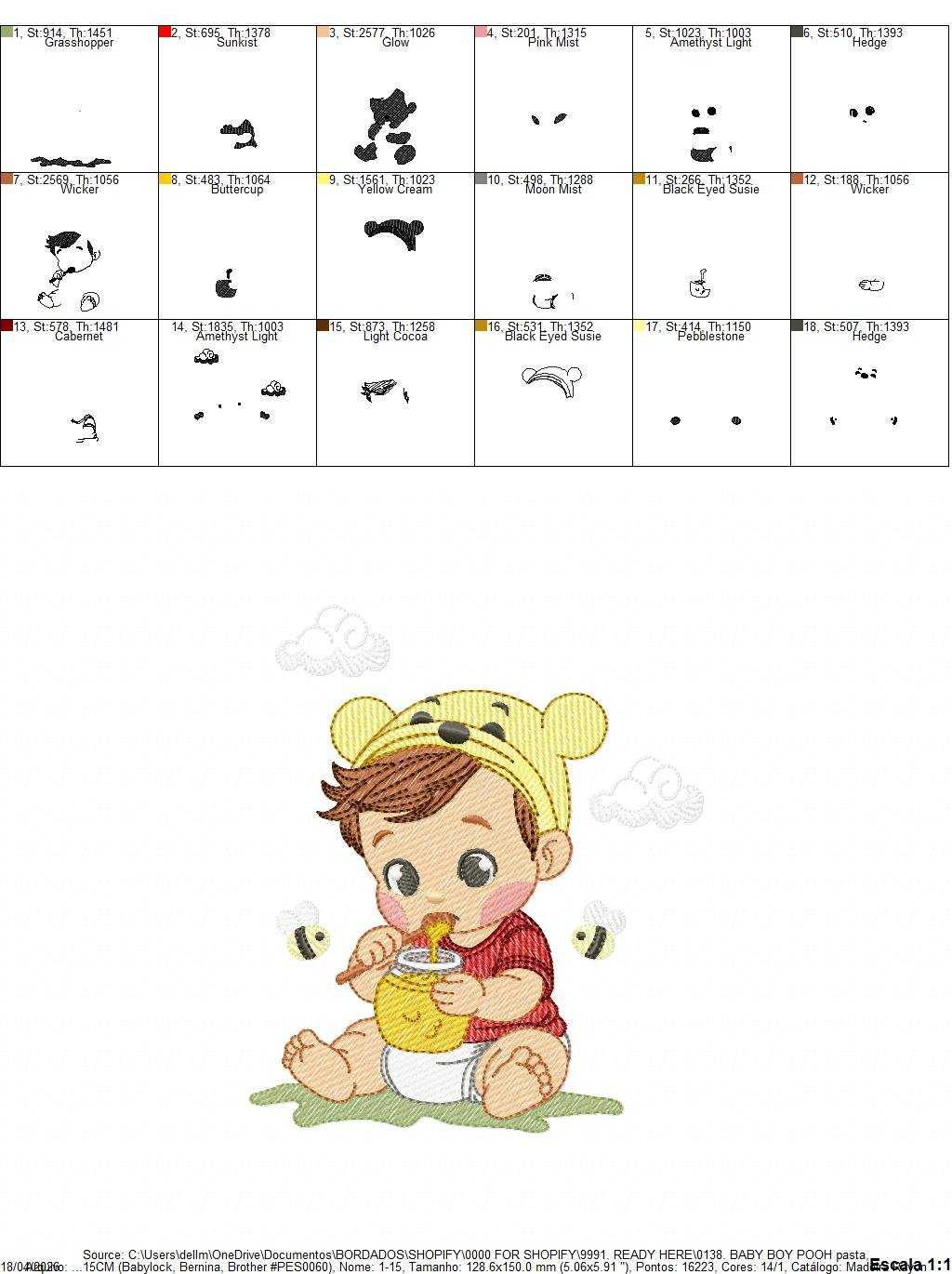 Winnie the Pooh embroidery design - Christopher Robin machine embroidery pattern - Baby boy and girl file - Instant digital download pes jef - Marcia Embroidery