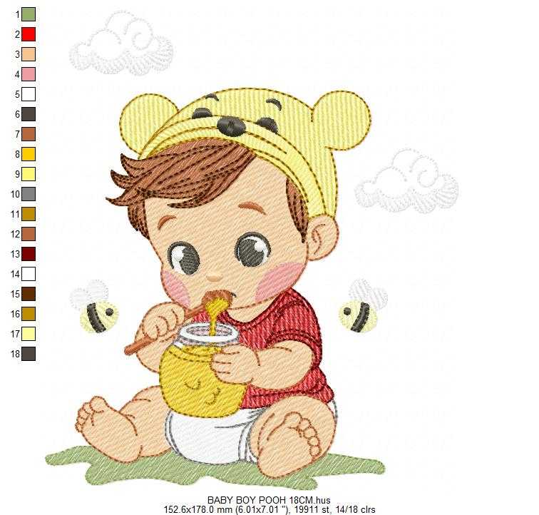 Winnie the Pooh embroidery design - Christopher Robin machine embroidery pattern - Baby boy and girl file - Instant digital download pes jef - Marcia Embroidery