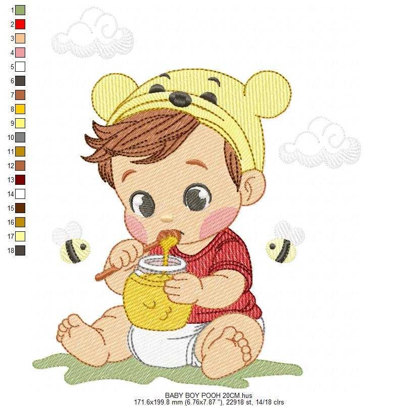 Winnie the Pooh embroidery design - Christopher Robin machine embroidery pattern - Baby boy and girl file - Instant digital download pes jef - Marcia Embroidery