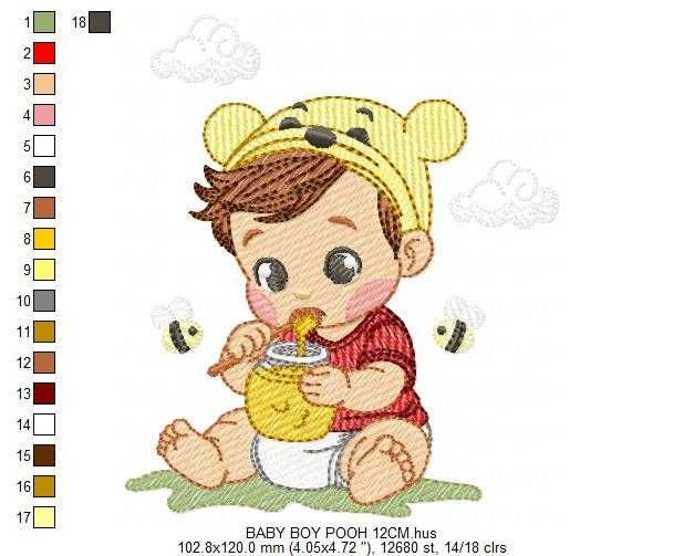 Winnie the Pooh embroidery design - Christopher Robin machine embroidery pattern - Baby boy and girl file - Instant digital download pes jef - Marcia Embroidery