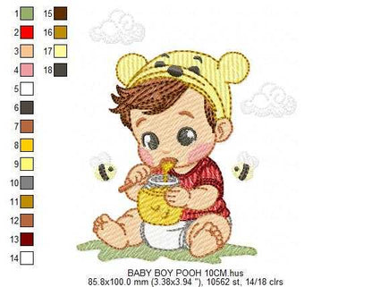 Winnie the Pooh embroidery design - Christopher Robin machine embroidery pattern - Baby boy and girl file - Instant digital download pes jef - Marcia Embroidery