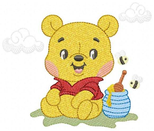 Winnie the Pooh embroidery design - Winnie the Pooh Bear Cartoon machine embroidery pattern - Baby boy and girl file - Instant digital download pes jef - Marcia Embroidery