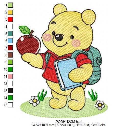 Winnie the Pooh embroidery design - Winnie the Pooh Bear Cartoon machine embroidery pattern - Baby boy and girl file - Instant digital download pes jef dst - Marcia Embroidery