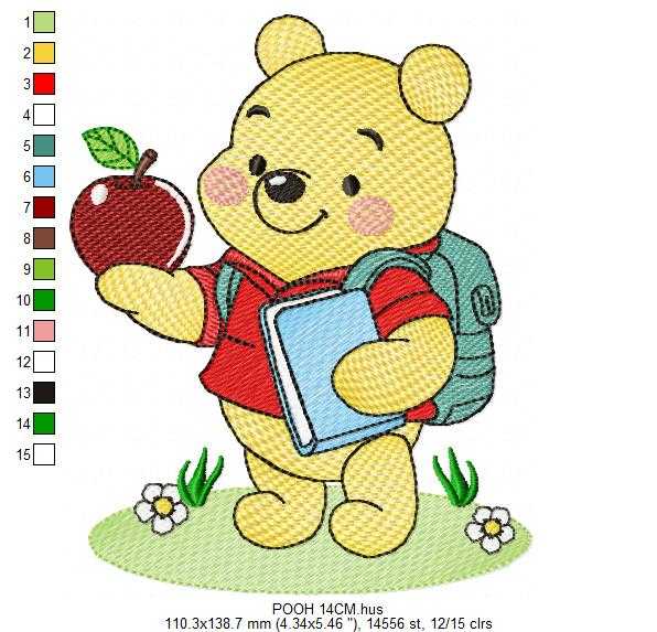 Winnie the Pooh embroidery design - Winnie the Pooh Bear Cartoon machine embroidery pattern - Baby boy and girl file - Instant digital download pes jef dst - Marcia Embroidery