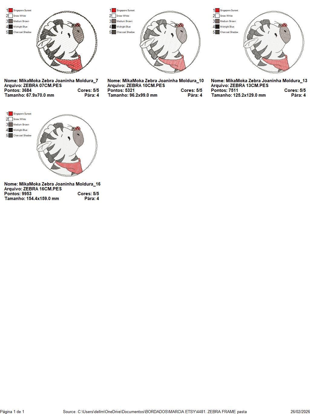 Zebra with red bandana and ladybug frame embroidery designs - Safari Wild Animal machine embroidery pattern - Baby Boy and Girl file - Instant digital download pes jef dst hus vp3 - Marcia Embroidery