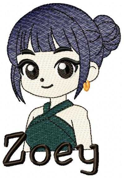 Zoey KPop Demon Hunters embroidery design - Kpop Warriors machine embroidery patterns - Baby girl file - Instant digital download - Marcia Embroidery