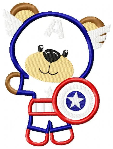 Hero Bear embroidery design machine embroidery pattern - Superman, Captain America, Spiderman, Batman, Green Lantern, Thor,  Flash,  Marvel Marcia Embroidery