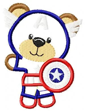 Hero Bear embroidery design machine embroidery pattern - Superman, Captain America, Spiderman, Batman, Green Lantern, Thor,  Flash,  Marvel Marcia Embroidery