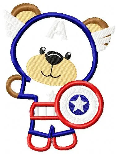 Hero Bear embroidery design machine embroidery pattern - Superman, Captain America, Spiderman, Batman, Green Lantern, Thor,  Flash,  Marvel Marcia Embroidery
