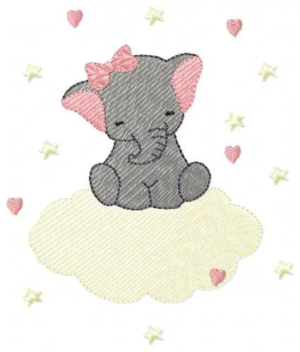 Elephant embroidery design machine embroidery pattern Marcia Embroidery