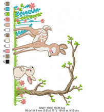 Load image into Gallery viewer, Deer with rabbit embroidery design machine embroidery pattern
