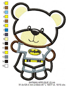 Hero Bear embroidery design machine embroidery pattern - Superman, Captain America, Spiderman, Batman, Green Lantern, Thor,  Flash,  Marvel