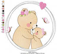 Carica l&#39;immagine nel visualizzatore di Gallery, Mama Bear embroidery designs - Teddy embroidery design machine embroidery pattern - Baby Girl embroidery file - instant download bear frame
