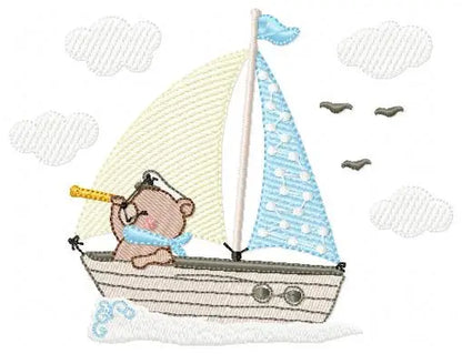 Sailor Bear embroidery design machine embroidery pattern Marcia Embroidery