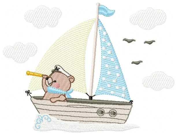 Sailor Bear embroidery design machine embroidery pattern Marcia Embroidery
