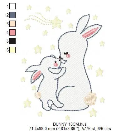 Mama Bunny - Rabbit embroidery design machine embroidery pattern Marcia Embroidery