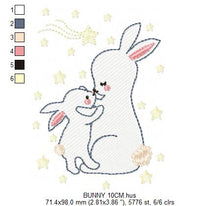 Laden Sie das Bild in den Galerie-Viewer, Mama Bunny - Rabbit embroidery design machine embroidery pattern
