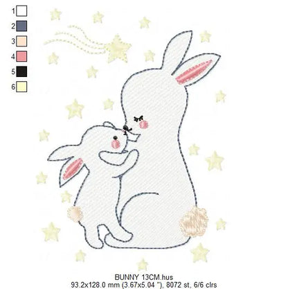 Mama Bunny - Rabbit embroidery design machine embroidery pattern Marcia Embroidery