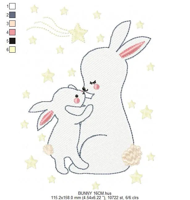 Mama Bunny - Rabbit embroidery design machine embroidery pattern Marcia Embroidery