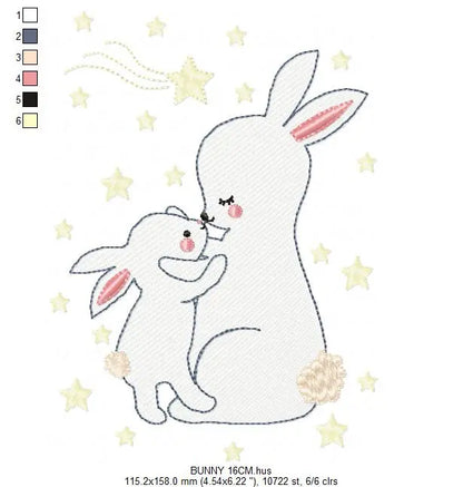 Mama Bunny - Rabbit embroidery design machine embroidery pattern Marcia Embroidery