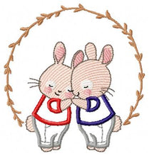 Carica l&#39;immagine nel visualizzatore di Gallery, Bunny embroidery design Rabbit embroidery designs machine embroidery pattern baby embroidery file kid embroidery rabbit with frame
