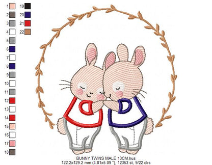 Bunny embroidery design Rabbit embroidery designs machine embroidery pattern baby embroidery file kid embroidery rabbit with frame