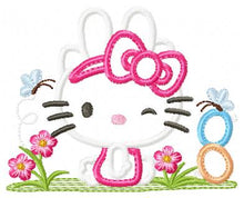 Charger l&#39;image dans la galerie, Cat embroidery design - Kitten embroidery designs machine embroidery pattern - Hello Kitty embroidery file - girl embroidery applique design
