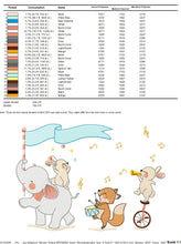 Cargar imagen en el visor de la galería, Musical Animals embroidery designs - Elephant embroidery design machine embroidery pattern - Fox embroidery file Rabbit embroidery Circus
