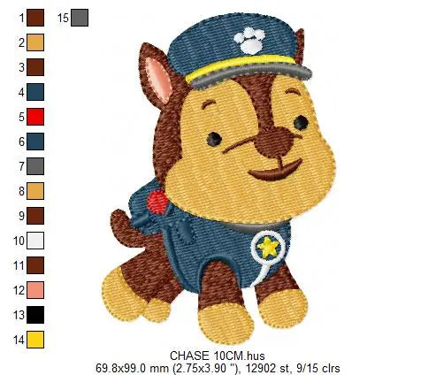 Paw Patrol embroidery designs - Baby boy embroidery design machine embroidery pattern - Zuma Chase Rubble Skye Marshall Ryder Rocky Marcia Embroidery