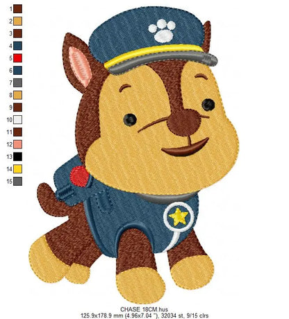 Paw Patrol embroidery designs - Baby boy embroidery design machine embroidery pattern - Zuma Chase Rubble Skye Marshall Ryder Rocky Marcia Embroidery