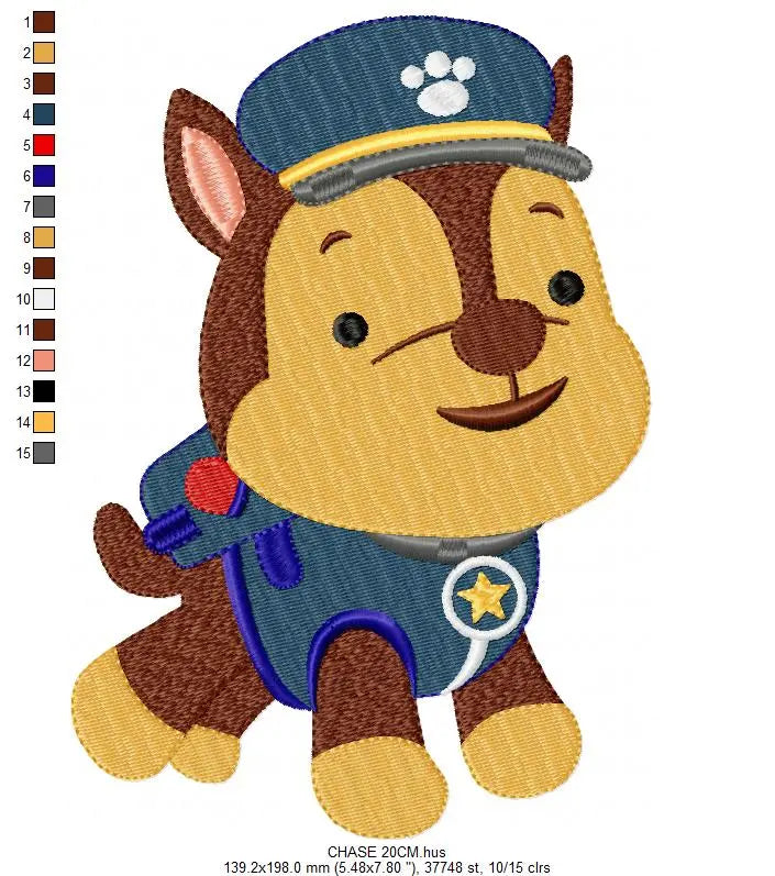 Paw Patrol embroidery designs - Baby boy embroidery design machine embroidery pattern - Zuma Chase Rubble Skye Marshall Ryder Rocky Marcia Embroidery