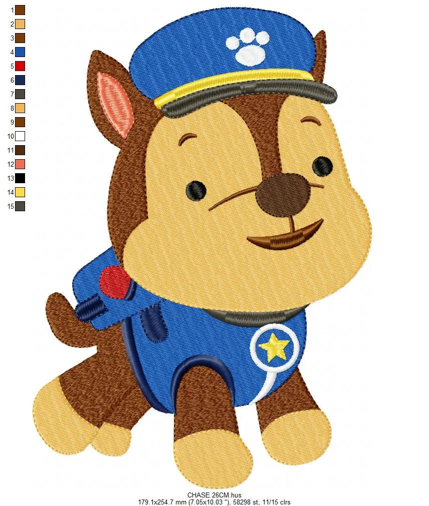 Paw Patrol embroidery designs - Baby boy embroidery design machine embroidery pattern - Zuma Chase Rubble Skye Marshall Ryder Rocky Marcia Embroidery