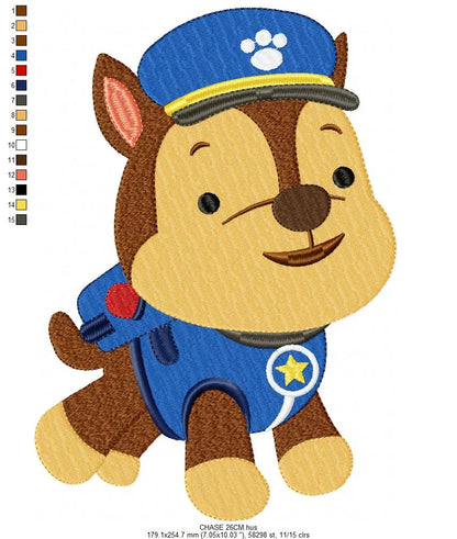 Paw Patrol embroidery designs - Baby boy embroidery design machine embroidery pattern - Zuma Chase Rubble Skye Marshall Ryder Rocky Marcia Embroidery