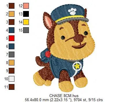 Paw Patrol embroidery designs - Baby boy embroidery design machine embroidery pattern - Zuma Chase Rubble Skye Marshall Ryder Rocky Marcia Embroidery