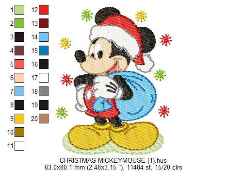 Mickey Santa Claus embroidery design machine embroidery pattern Marcia Embroidery