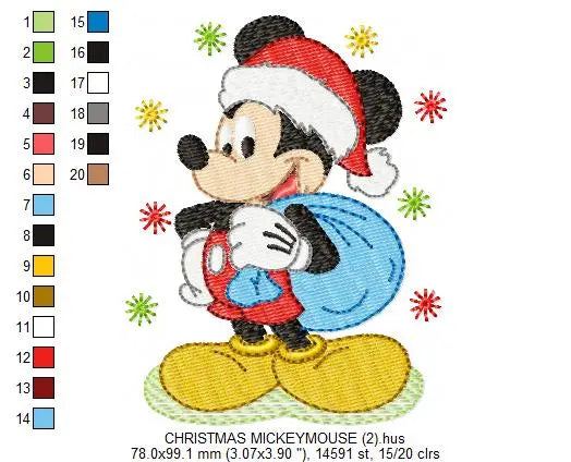 Mickey Santa Claus embroidery design machine embroidery pattern Marcia Embroidery
