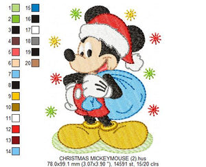 Mickey Santa Claus embroidery design machine embroidery pattern