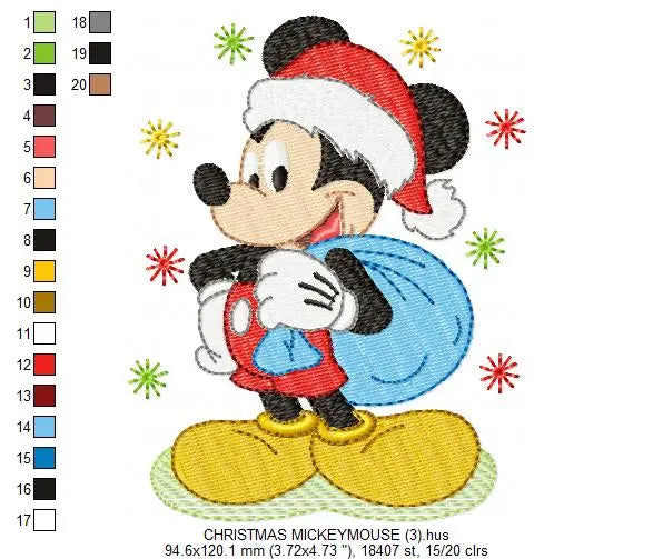 Mickey Santa Claus embroidery design machine embroidery pattern Marcia Embroidery