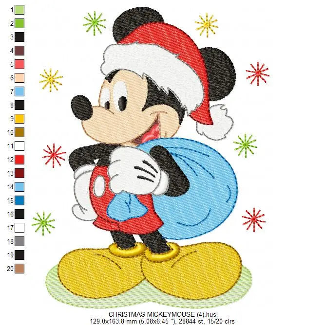 Mickey Santa Claus embroidery design machine embroidery pattern Marcia Embroidery