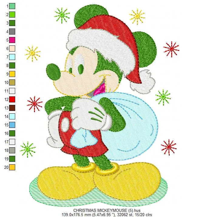 Mickey Santa Claus embroidery design machine embroidery pattern Marcia Embroidery