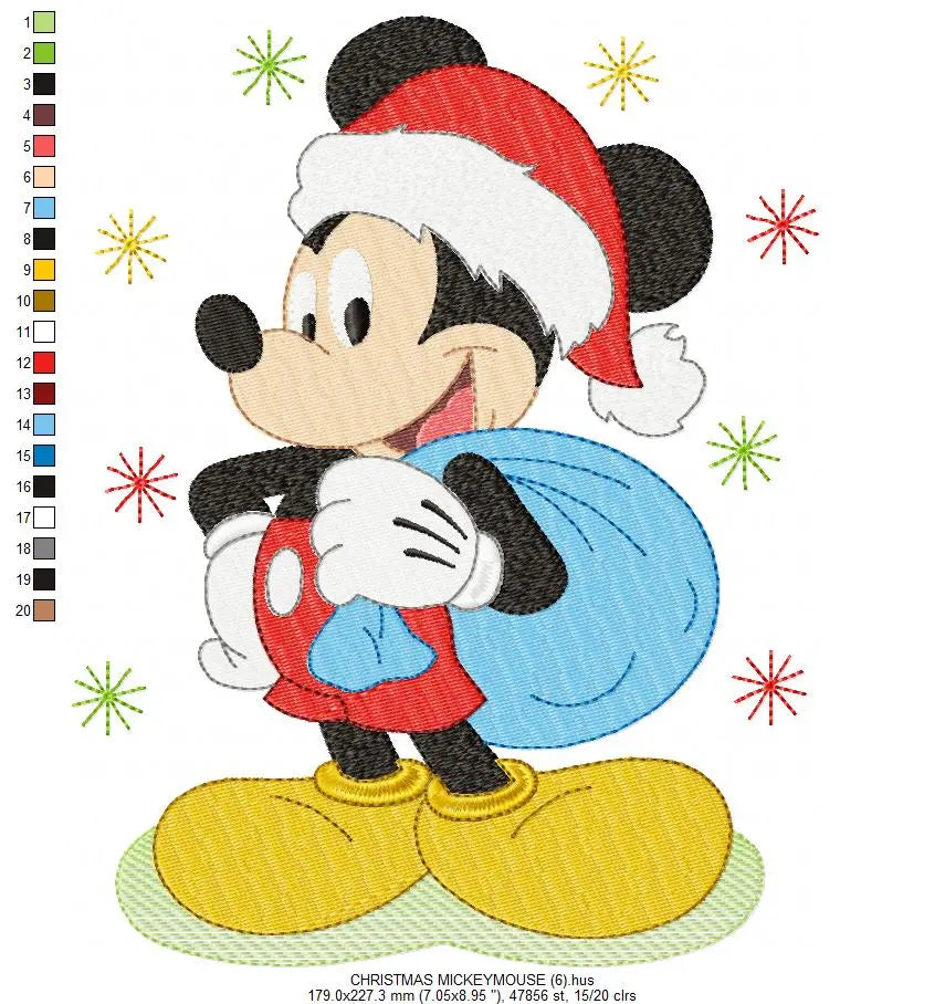 Mickey Santa Claus embroidery design machine embroidery pattern Marcia Embroidery