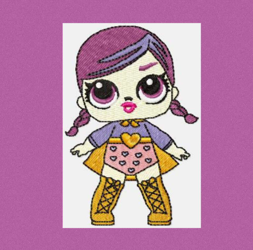 Lol doll 2024 machine embroidery design