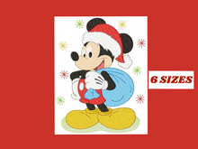 Laden Sie das Bild in den Galerie-Viewer, Mickey Santa Claus embroidery design machine embroidery pattern
