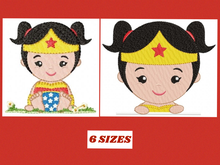 Laden Sie das Bild in den Galerie-Viewer, Wonder Woman embroidery design machine embroidery pattern
