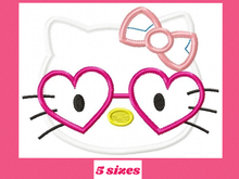 Cargar imagen en el visor de la galería, Hello Kitty with glasses - embroidery design machine embroidery pattern
