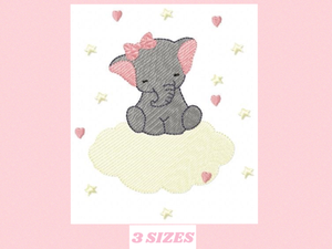 Elephant embroidery design machine embroidery pattern