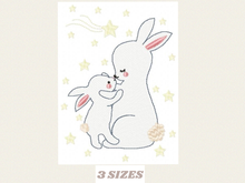 Laden Sie das Bild in den Galerie-Viewer, Mama Bunny - Rabbit embroidery design machine embroidery pattern
