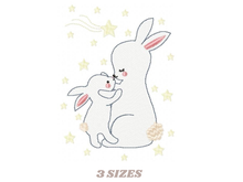 Laden Sie das Bild in den Galerie-Viewer, Mama Bunny - Rabbit embroidery design machine embroidery pattern
