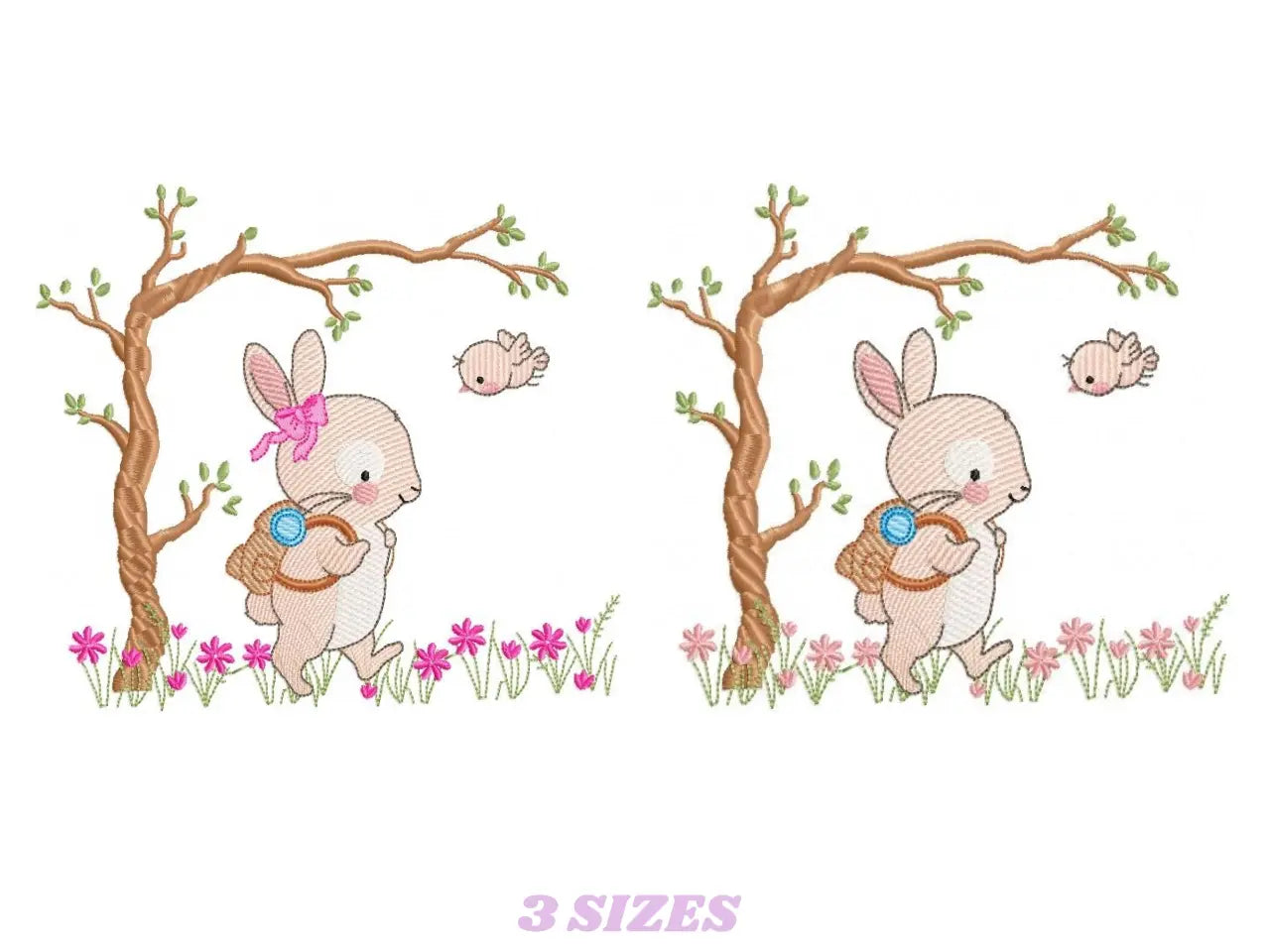Bunny embroidery design Rabbit embroidery designs machine embroidery pattern baby embroidery file nursery embroidery rabbit with tree design Marcia Embroidery